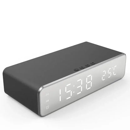 Modern LED Alarm Clock with Wireless Charging